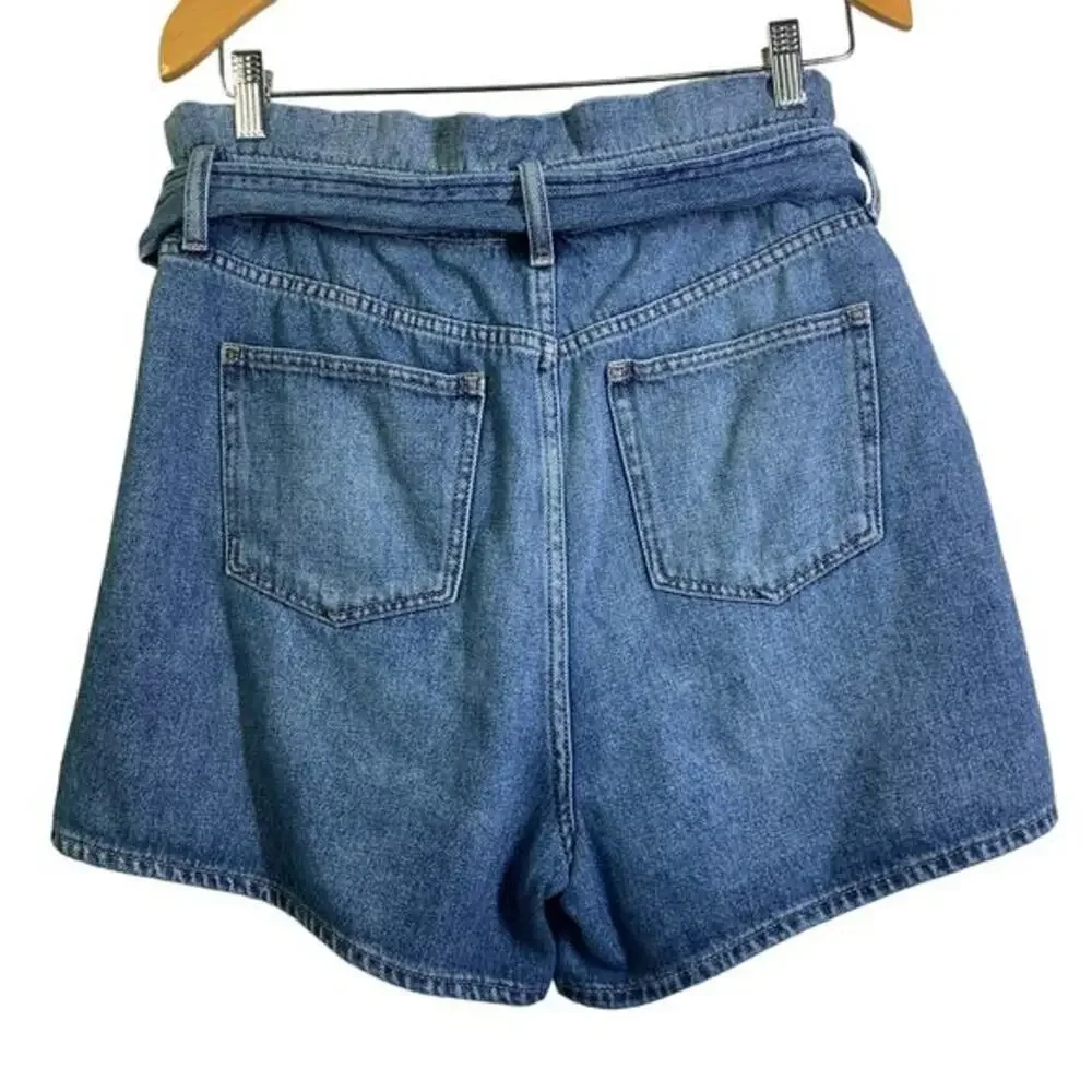 JOE'S JEANS Shorts 32 Paper Bag High Rise Elastic Waist Soft‎ Denim Zip Fly